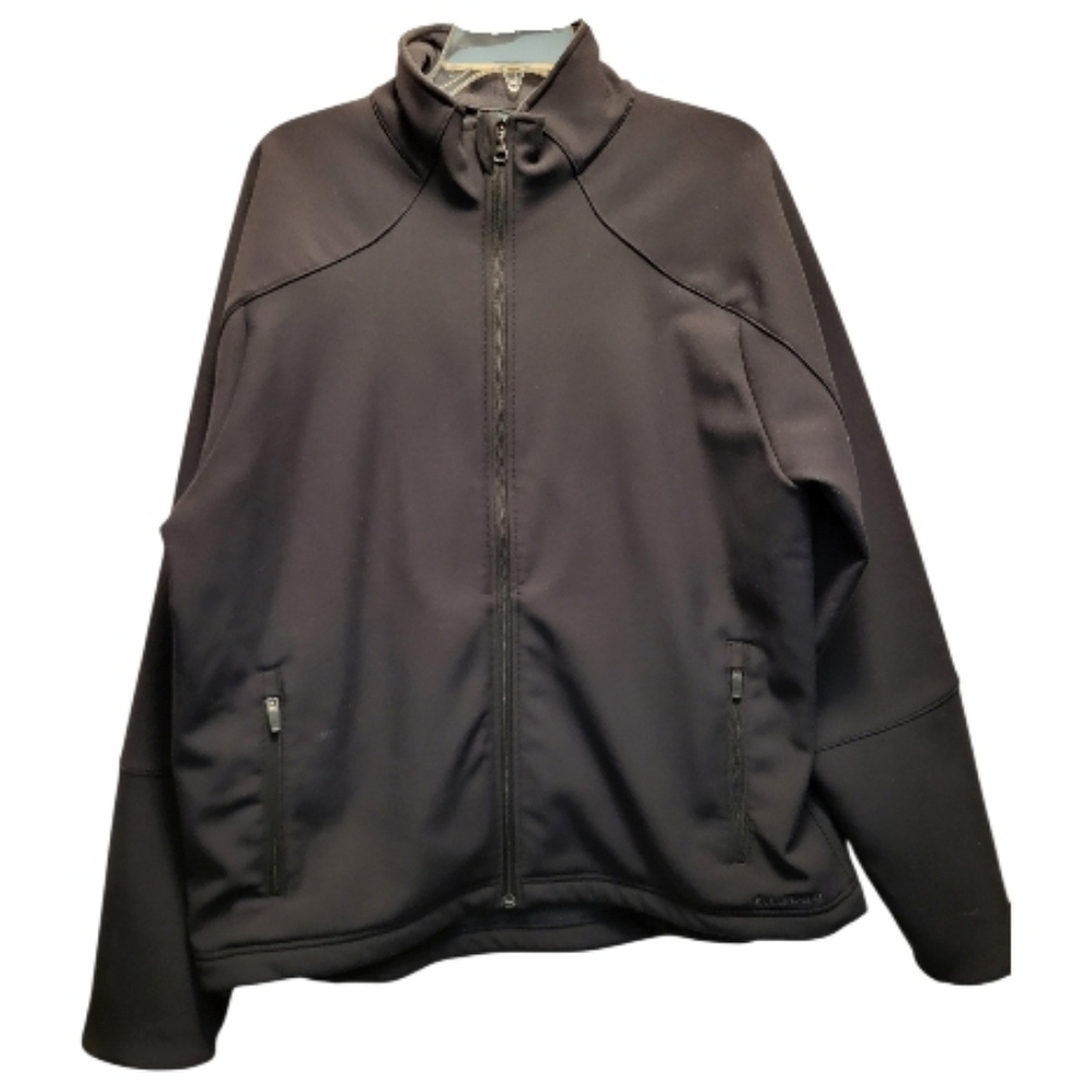 L.L. Bean Men's Black Windproof Soft Shell Fleece Full Zip Jacket - Size L